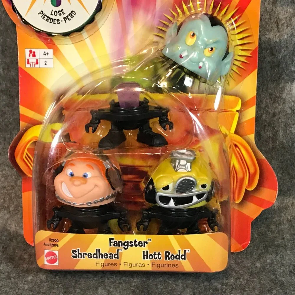 SMAX! MATTEL Fangster, Shredhead, and Hott Rodd Figurines New in Case - Picture 3 of 6